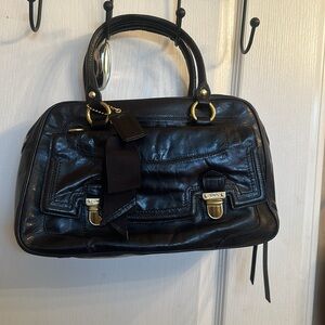 Coach Black leather Poppy Pushlock Satchel